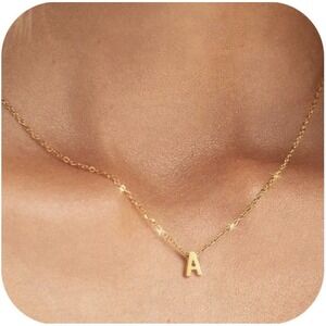 "A" Initial Necklace - Dainty Necklace Tiny Pendant Cute Initial New